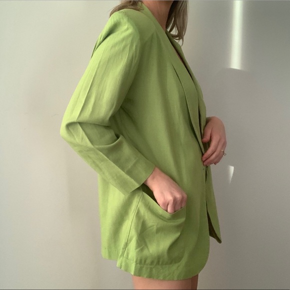 Vintage Lime Green Blazer Jacket Single Button - Picture 6 of 6